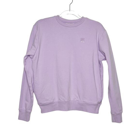 FILA French Terry Pocket Sweatshirt Crew Neck Relaxed Fit Orchid Bloom Size S - Picture 12 of 12
